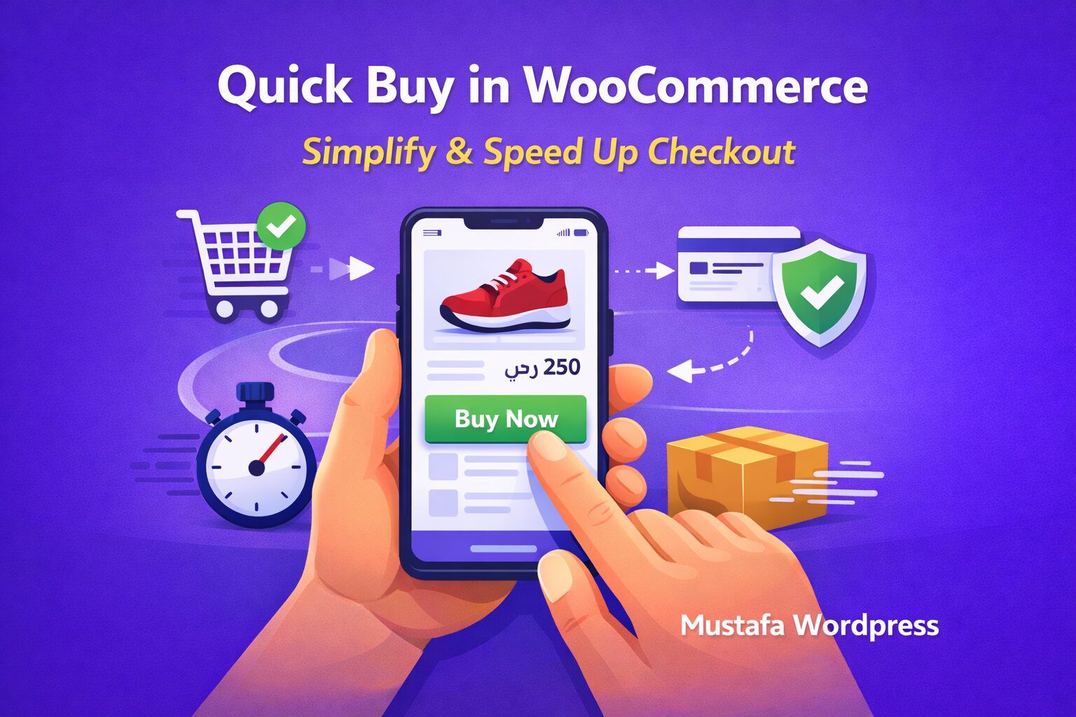توضيح الشراء السريع في WooCommerce مع زر اشترِ الآن وتسريع عملية الدفع وتحسين تجربة الشراء على الهاتف