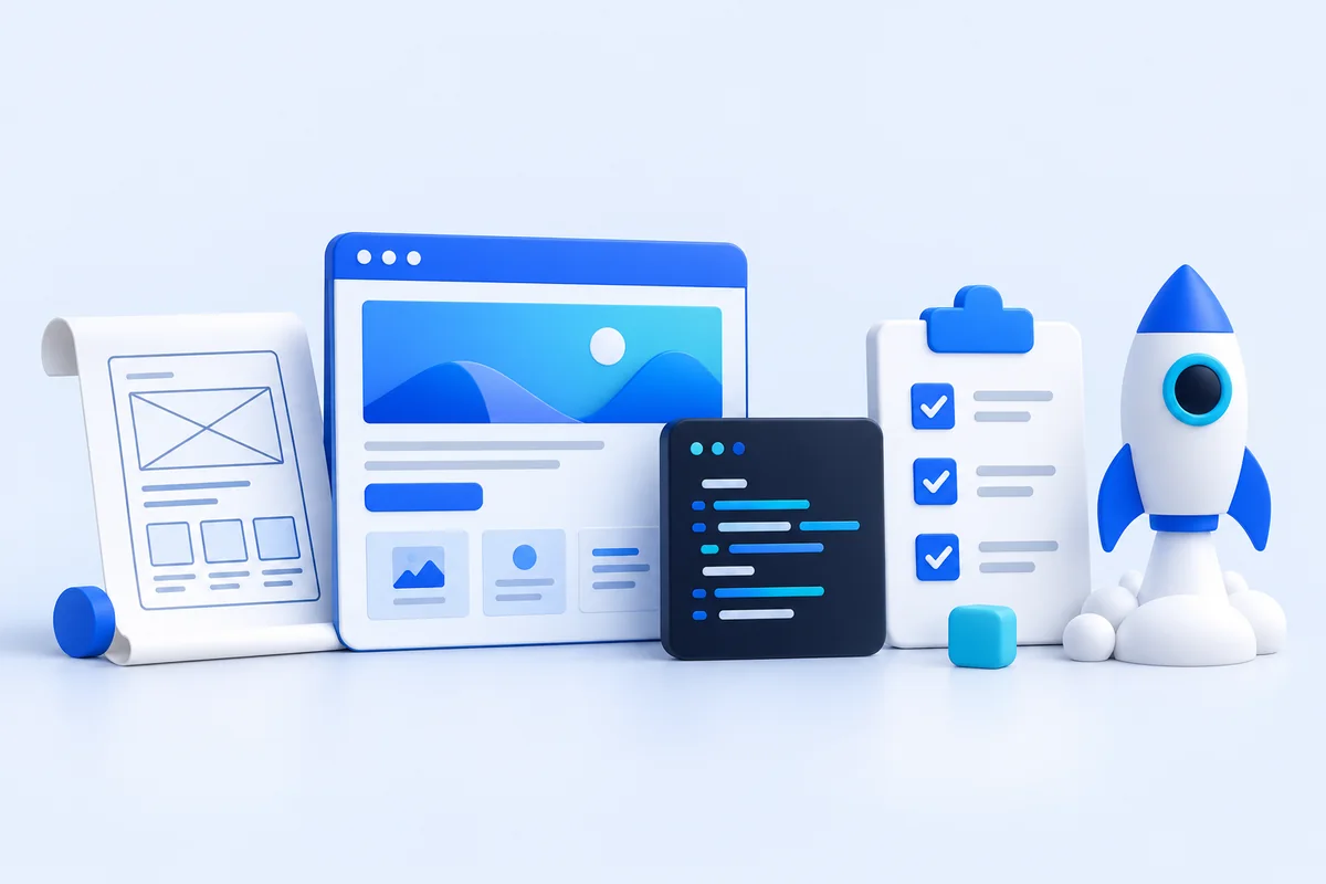 مراحل تصميم الموقع من تخطيط الواجهة والبرمجة إلى الاختبار والإطلاق
