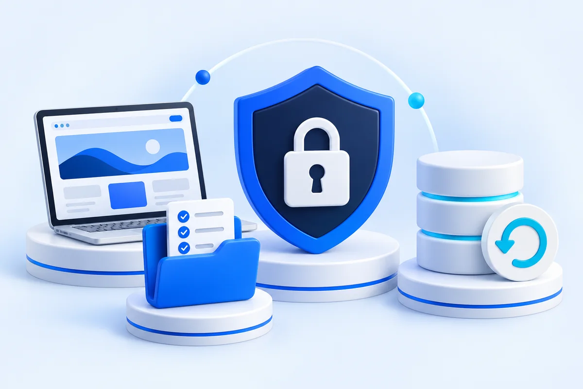 تجهيز معلومات الموقع والصلاحيات المطلوبة ونسخة احتياطية قبل تحسين الأداء