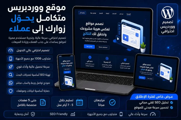 موقع ووردبريس متكامل يحوّل زوارك إلى عملاء