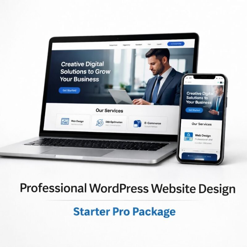 تصميم موقع ووردبريس احترافي – باقة الانطلاقة – خدمة تصميم مواقع متجاوبة